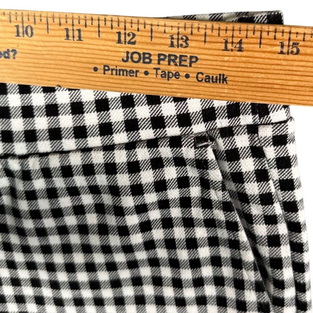 Belle Kim Gravel Gingham Capri Pants XXS Black White Cropped Minimal Casual‎ - Picture 4 of 8